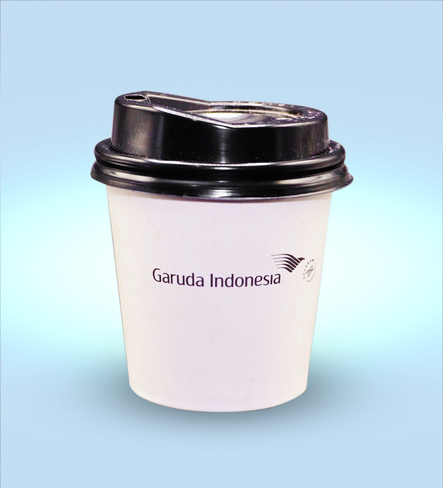 sablon paper cup lid hot Garuda Indonesia